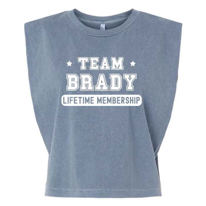 Team Brady Lifetime Membership Funny Garment-Dyed Women's Muscle Tee