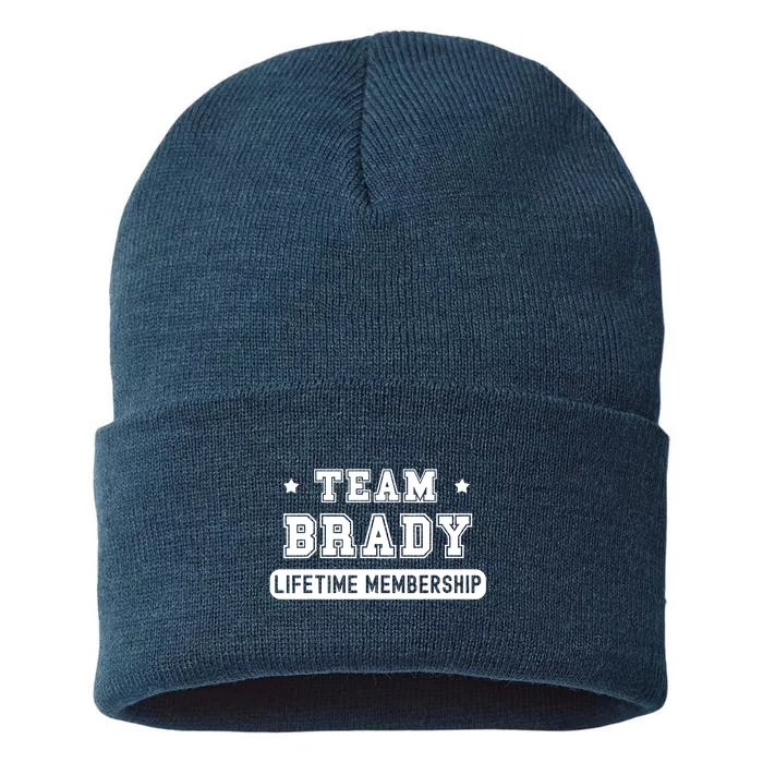 Team Brady Lifetime Membership Funny Sustainable Knit Beanie