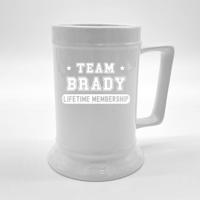 Team Brady Lifetime Membership Funny Front & Back Beer Stein