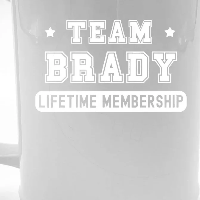 Team Brady Lifetime Membership Funny Front & Back Beer Stein