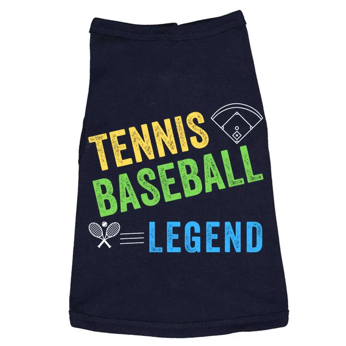 Tennis Baseball Legend, Funny Tennis Baseball Lovers Doggie Tank