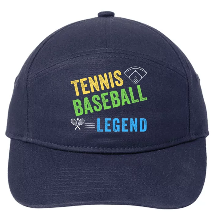 Tennis Baseball Legend, Funny Tennis Baseball Lovers 7-Panel Snapback Hat