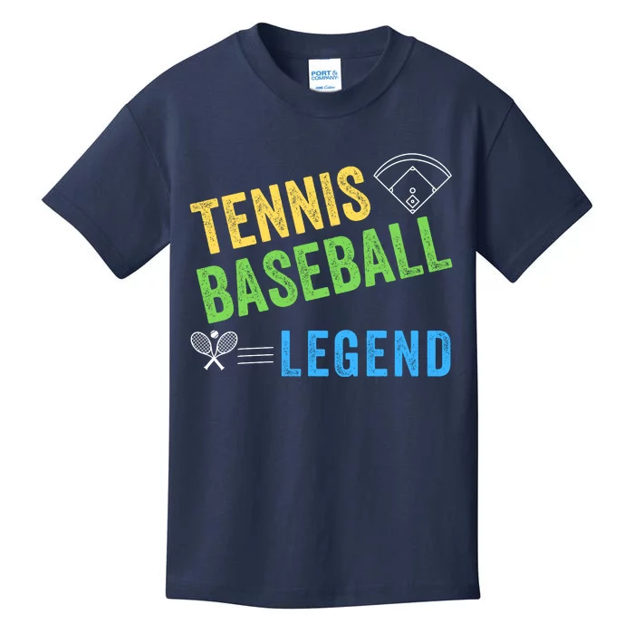 Tennis Baseball Legend, Funny Tennis Baseball Lovers Kids T-Shirt