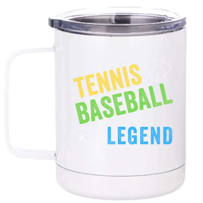 Tennis Baseball Legend, Funny Tennis Baseball Lovers Front & Back 12oz Stainless Steel Tumbler Cup