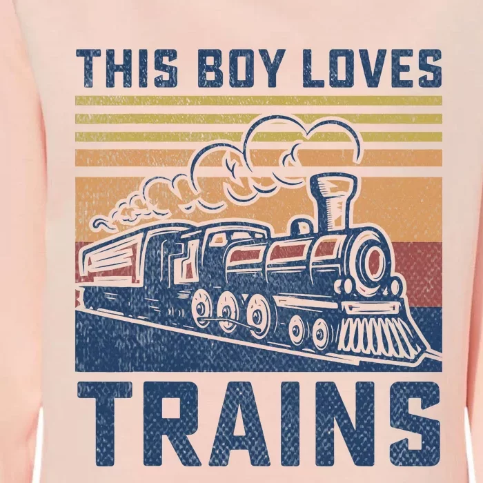 This Boy Loves Trains Trains Lovers Womens California Wash Sweatshirt