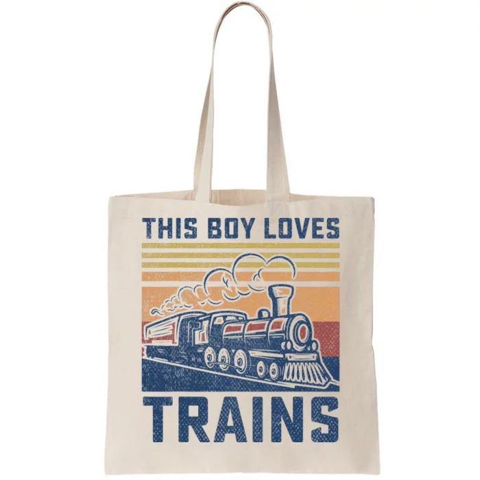 This Boy Loves Trains Trains Lovers Tote Bag