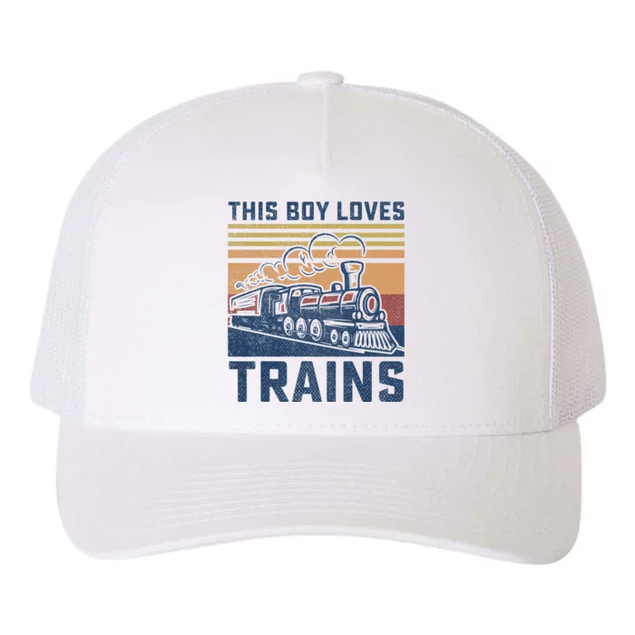 This Boy Loves Trains Trains Lovers Yupoong Adult 5-Panel Trucker Hat