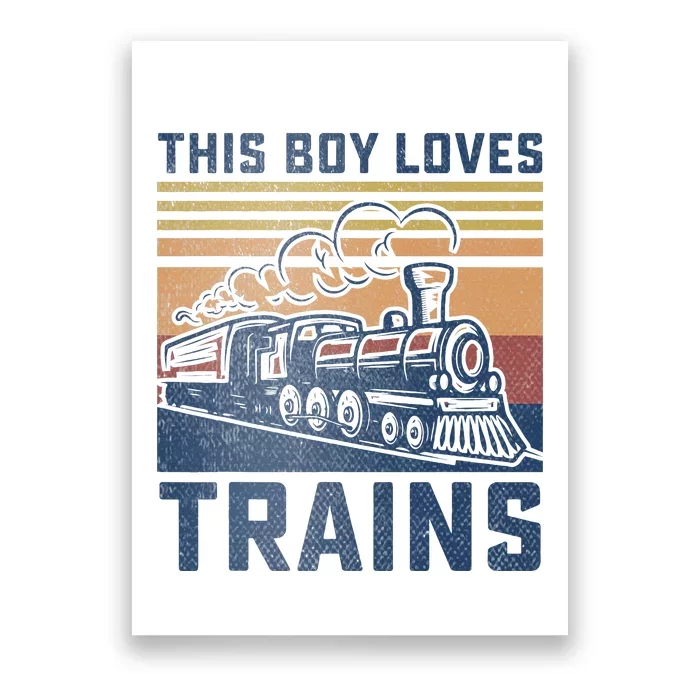 This Boy Loves Trains Trains Lovers Poster