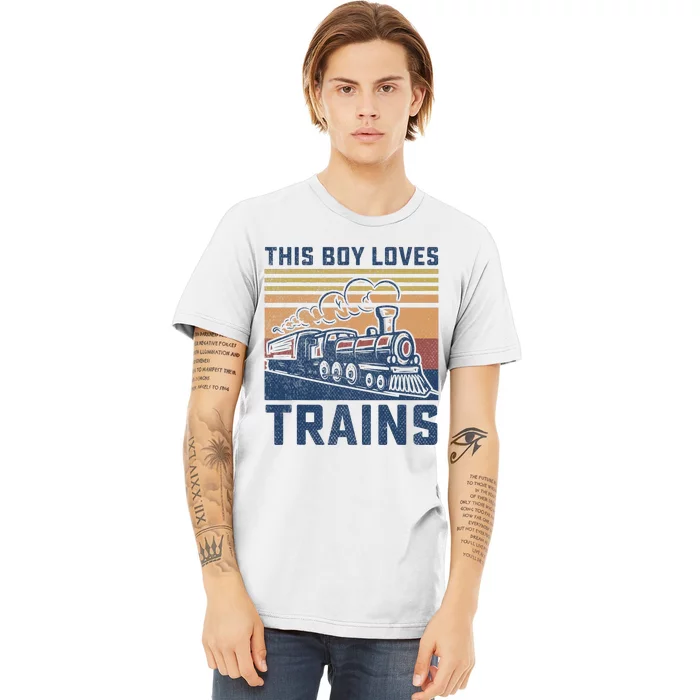 This Boy Loves Trains Trains Lovers Premium T-Shirt