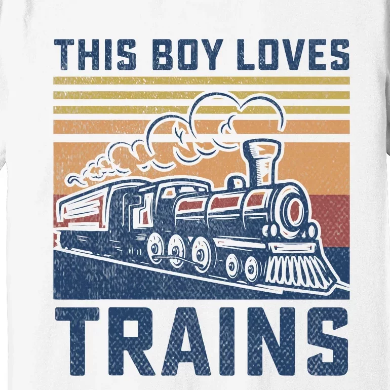 This Boy Loves Trains Trains Lovers Premium T-Shirt