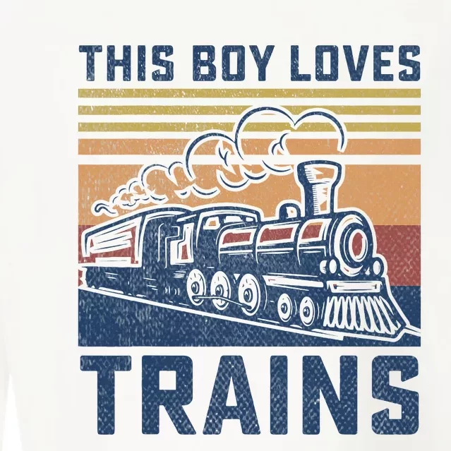 This Boy Loves Trains Trains Lovers Cropped Pullover Crew