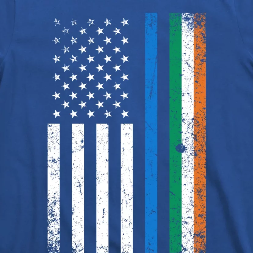 Thin Blue Line Irish American Flag Police Officer Gift T-Shirt