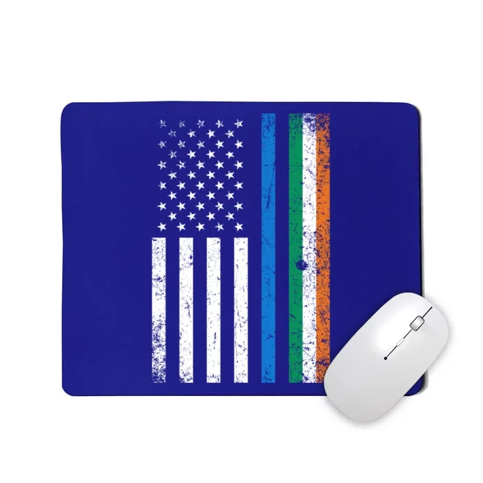 Thin Blue Line Irish American Flag Police Officer Gift Mousepad