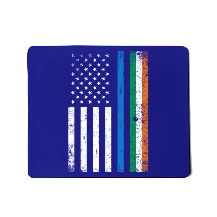 Thin Blue Line Irish American Flag Police Officer Gift Mousepad