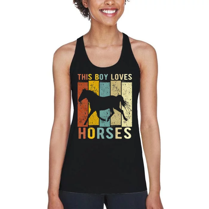 This Boy Loves Horses Boy Horse Women's Racerback Tank