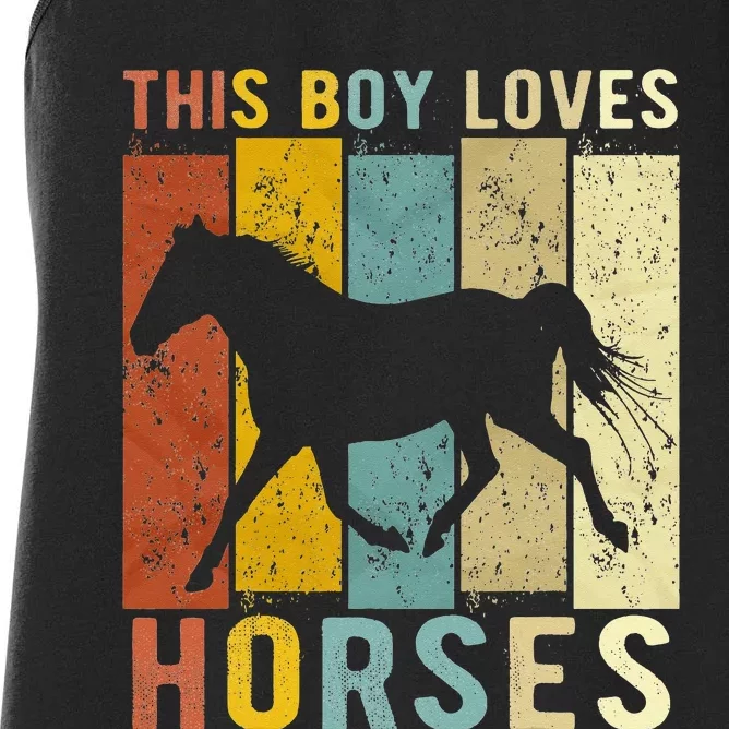 This Boy Loves Horses Boy Horse Women's Racerback Tank