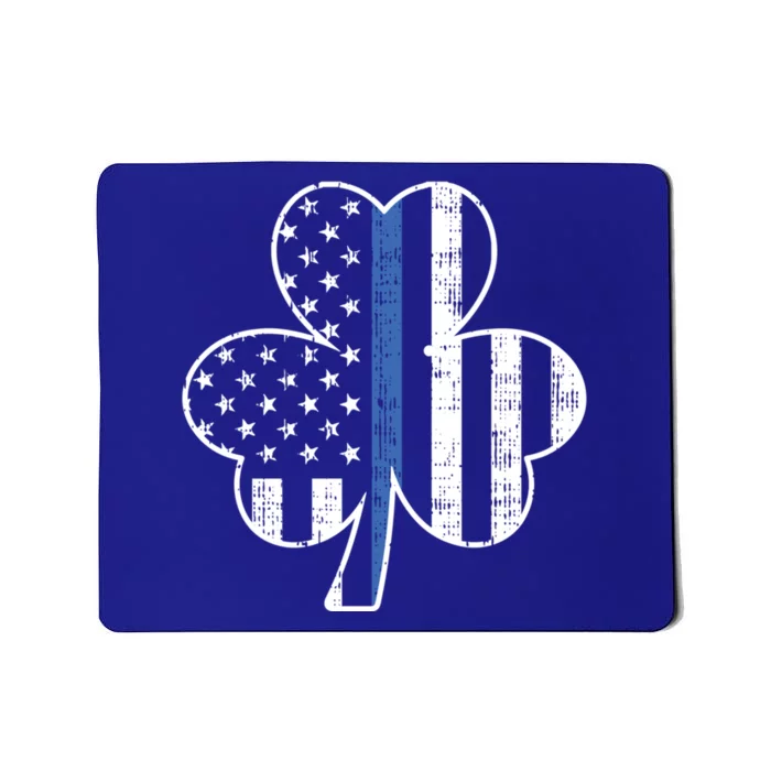 Thin Blue Line Shamrock Cool Gift St Patricks Day Police Gift Mousepad