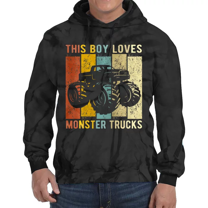 This Boy Loves Monster Trucks Monster Truck Tie Dye Hoodie