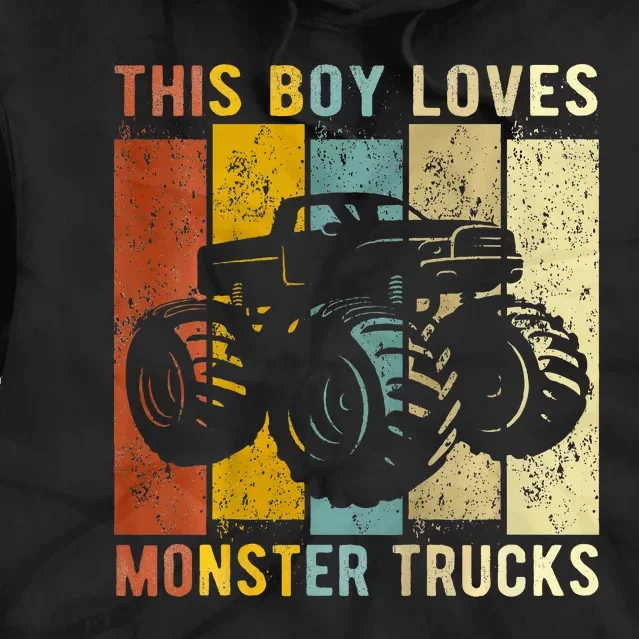 This Boy Loves Monster Trucks Monster Truck Tie Dye Hoodie