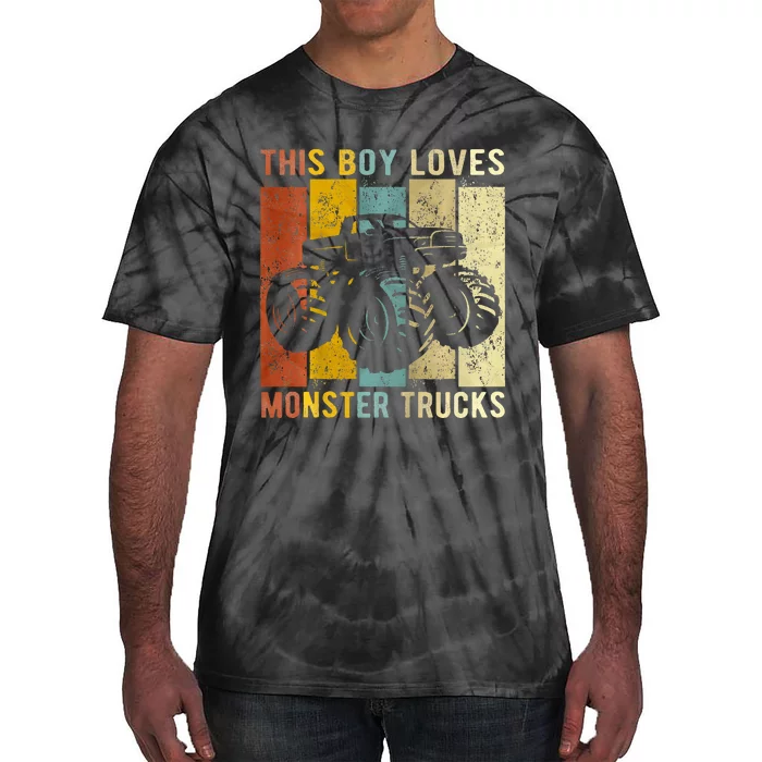 This Boy Loves Monster Trucks Monster Truck Tie-Dye T-Shirt