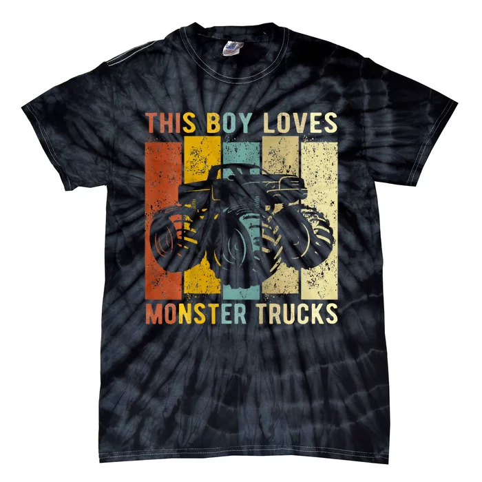 This Boy Loves Monster Trucks Monster Truck Tie-Dye T-Shirt