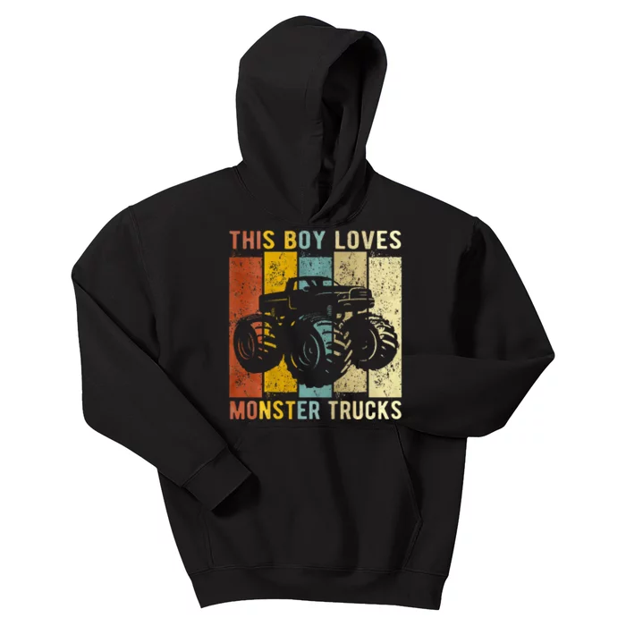 This Boy Loves Monster Trucks Monster Truck Kids Hoodie