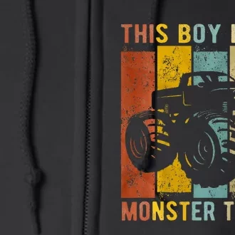 This Boy Loves Monster Trucks Monster Truck Full Zip Hoodie