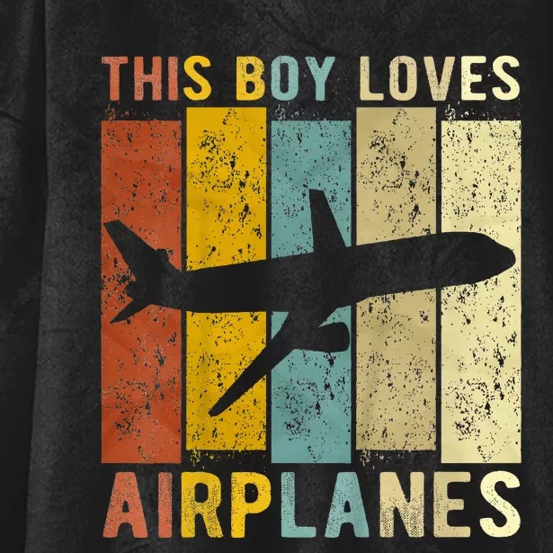 This Boy Loves Airplanes Airplane Hooded Wearable Blanket