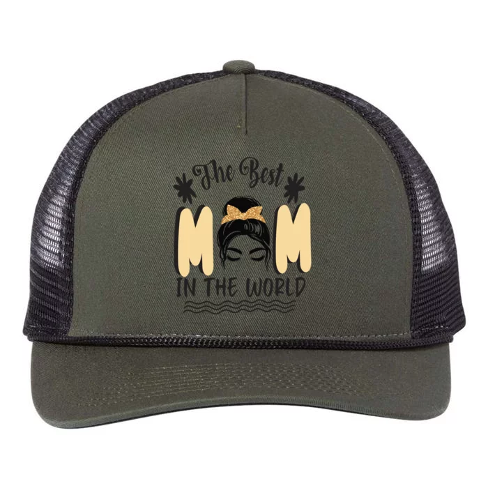 The Best Mom In The World Retro Rope Trucker Hat Cap