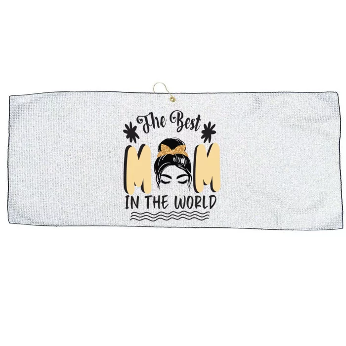 The Best Mom In The World Large Microfiber Waffle Golf Towel