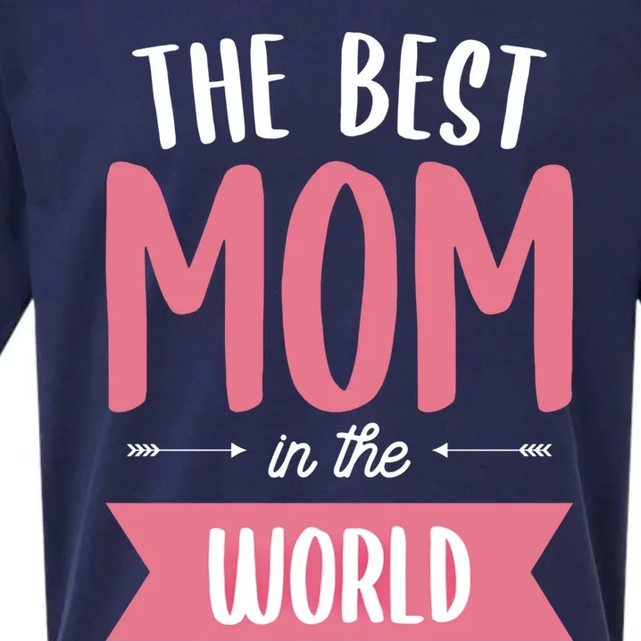 The Best Mom In The World Mother Meaningful Gift Sueded Cloud Jersey T-Shirt