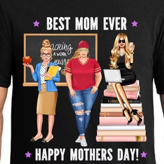 Teachers Best Mom Ever Mommy Mothers Day Loves Baseball Meaningful Gift Pajama Set