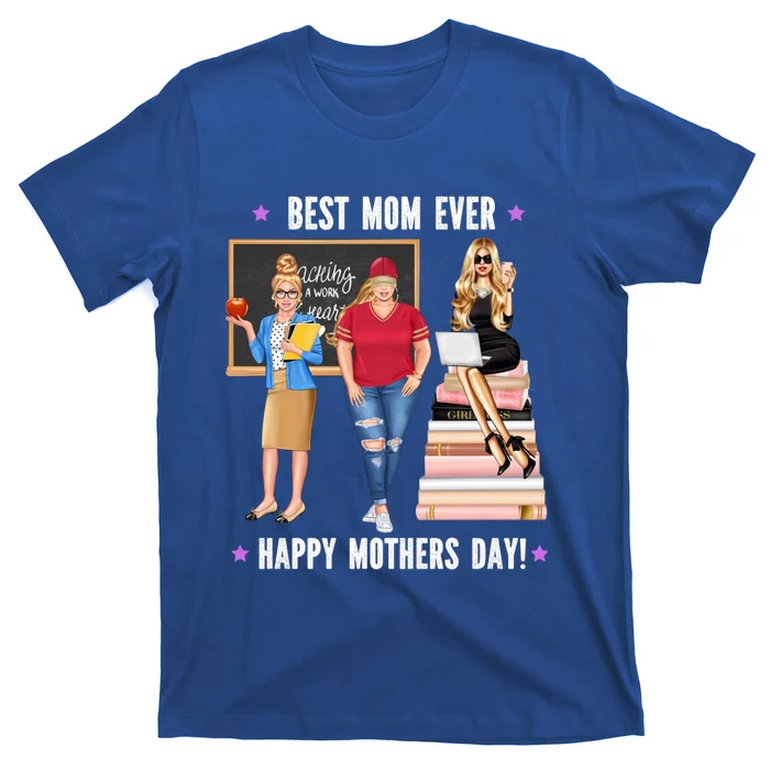 Teachers Best Mom Ever Mommy Mothers Day Loves Baseball Meaningful Gift T-Shirt