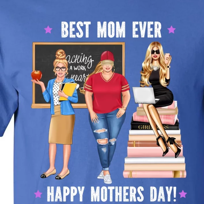 Teachers Best Mom Ever Mommy Mothers Day Loves Baseball Meaningful Gift Tall T-Shirt