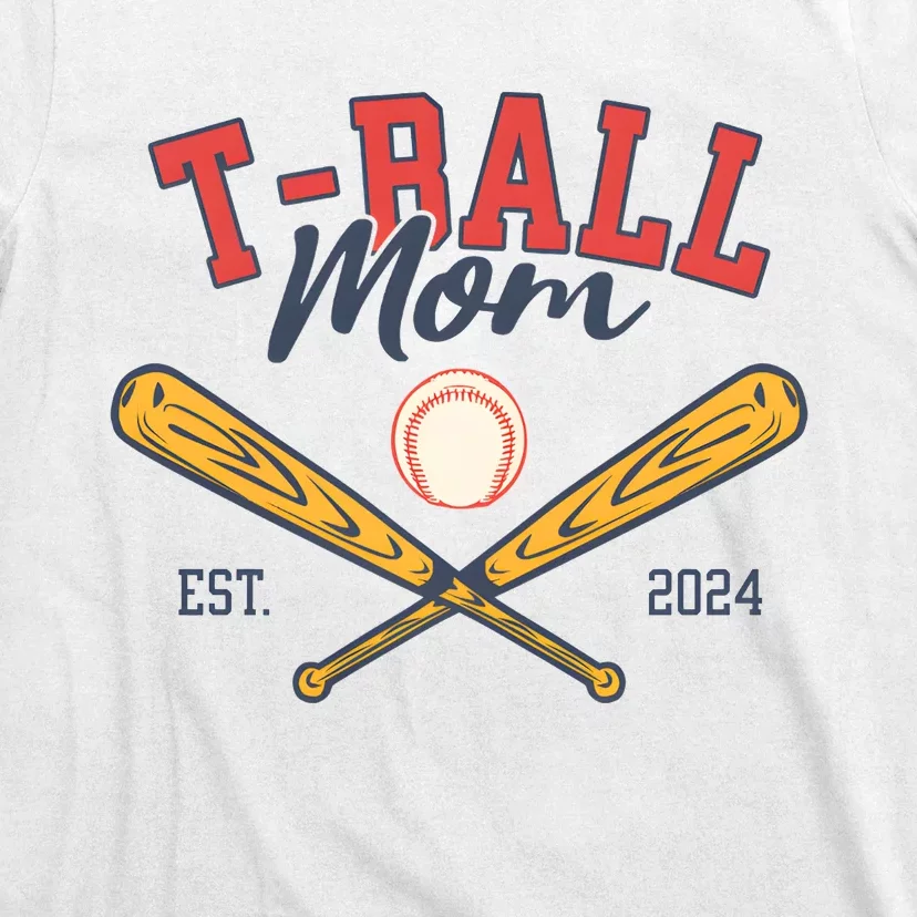 T Ball Mom Est 2024 Baseball Lover Team T-Shirt