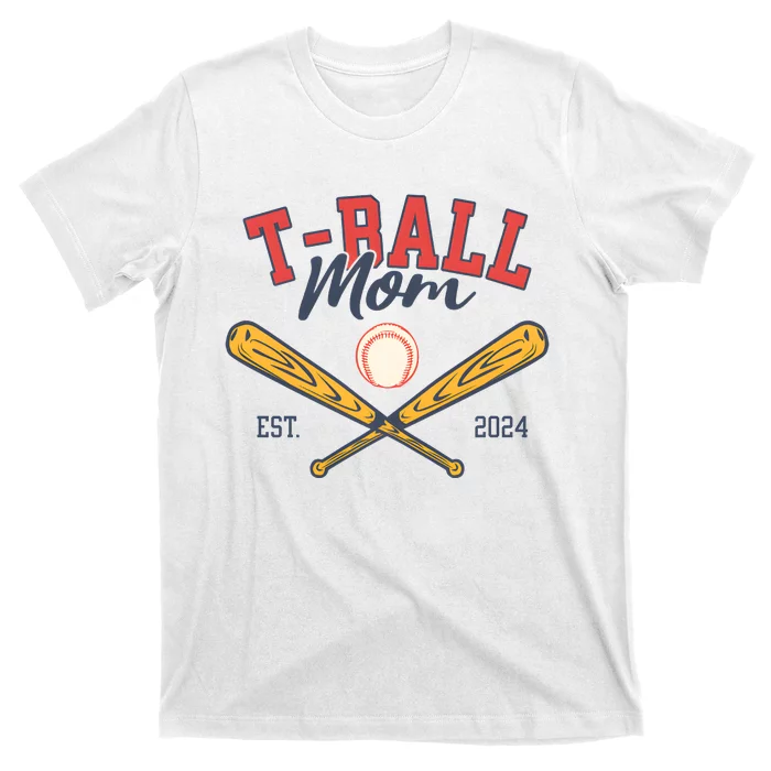 T Ball Mom Est 2024 Baseball Lover Team T-Shirt