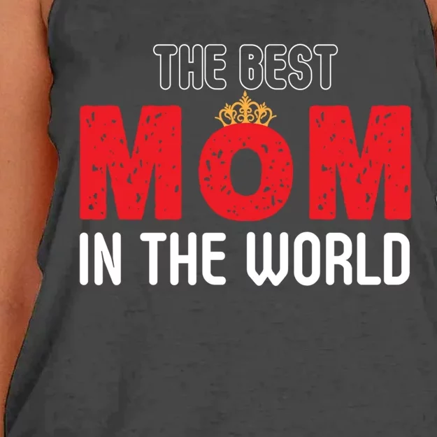 The Best Mom In The World Loving Mom Gift Women's Knotted Racerback Tank