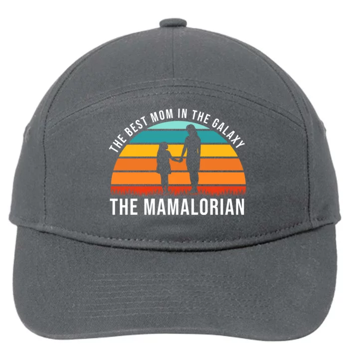 The Best Mom In The Galaxy The Mamalorian Retro Sunset 7-Panel Snapback Hat