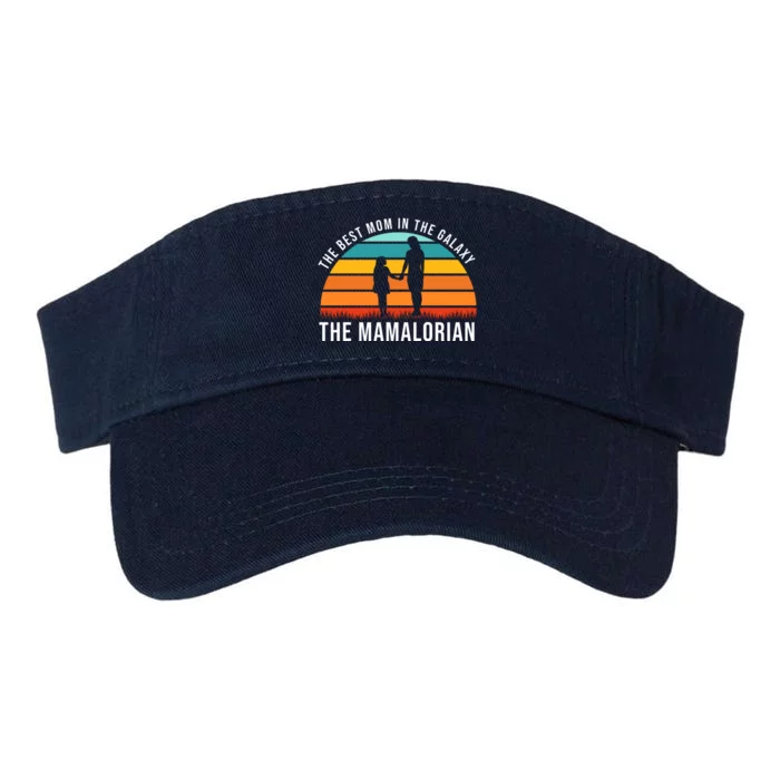 The Best Mom In The Galaxy The Mamalorian Retro Sunset Valucap Bio-Washed Visor