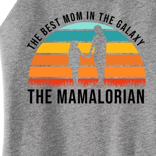 The Best Mom In The Galaxy The Mamalorian Retro Sunset Women’s Perfect Tri Rocker Tank