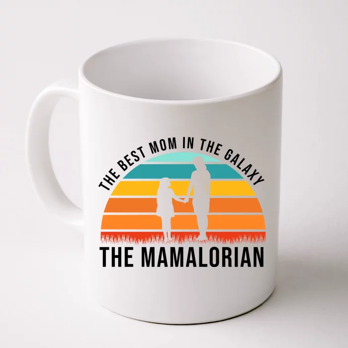 The Best Mom In The Galaxy The Mamalorian Retro Sunset Front & Back Coffee Mug