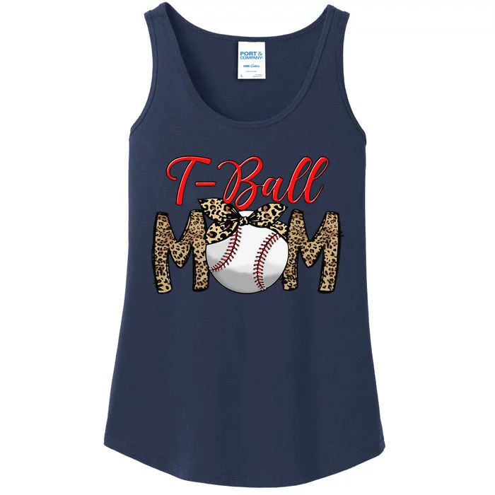 T Ball Mom Leopard MotherS Day Mama Teeball Sport Player Ladies Essential Tank