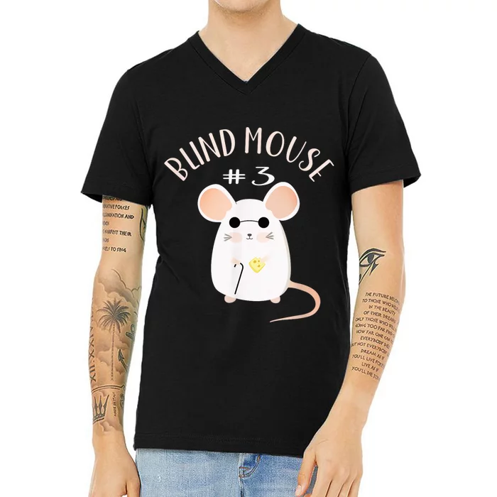 Three Blind Mice Matching Halloween Group Costume Mouse #3 V-Neck T-Shirt