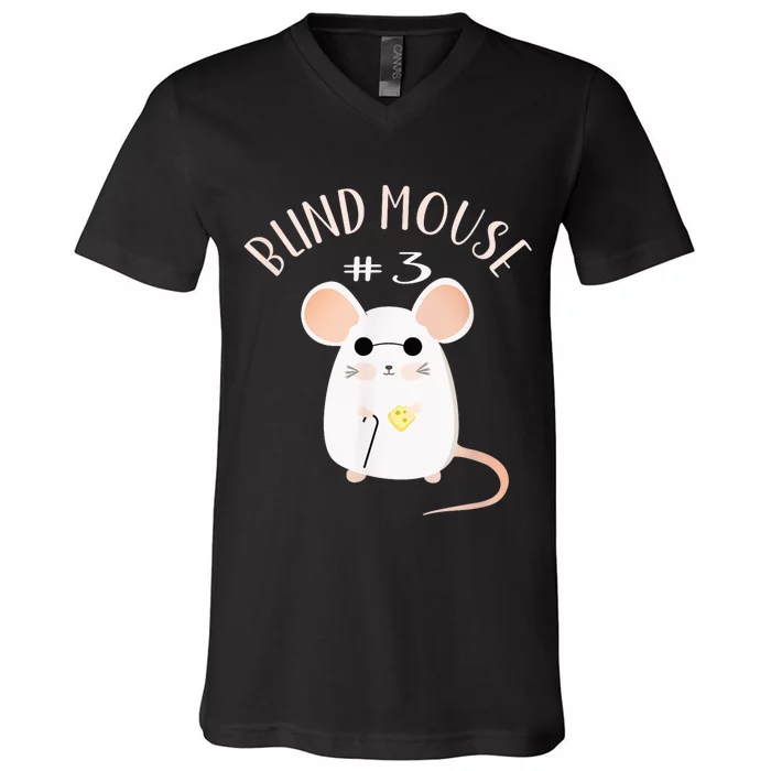 Three Blind Mice Matching Halloween Group Costume Mouse #3 V-Neck T-Shirt