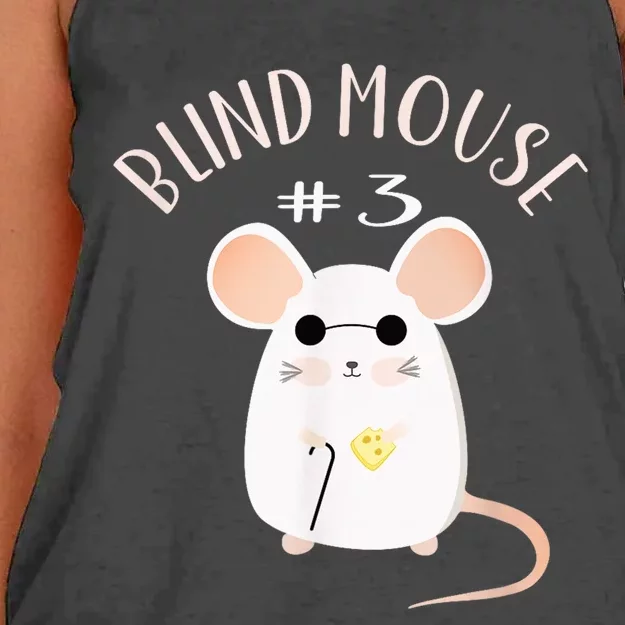 Three Blind Mice Matching Halloween Group Costume Mouse #3 Women's Knotted Racerback Tank