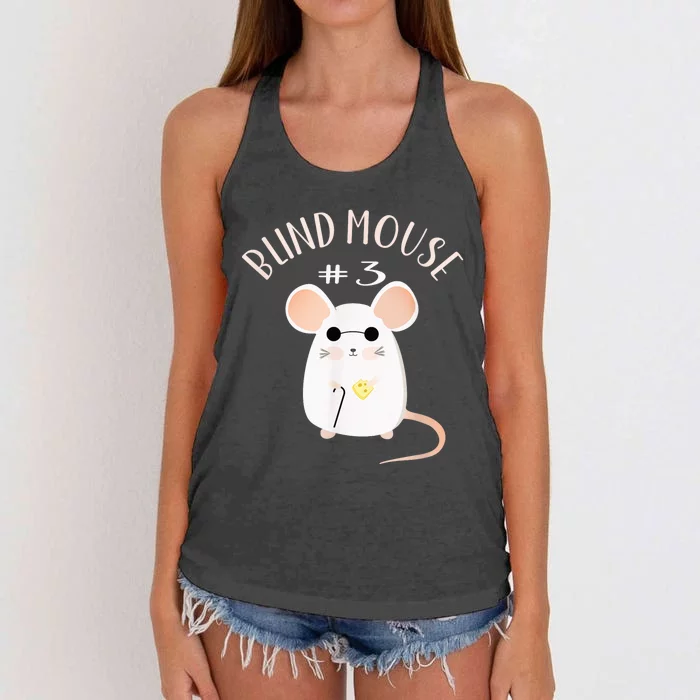 Three Blind Mice Matching Halloween Group Costume Mouse #3 Women's Knotted Racerback Tank