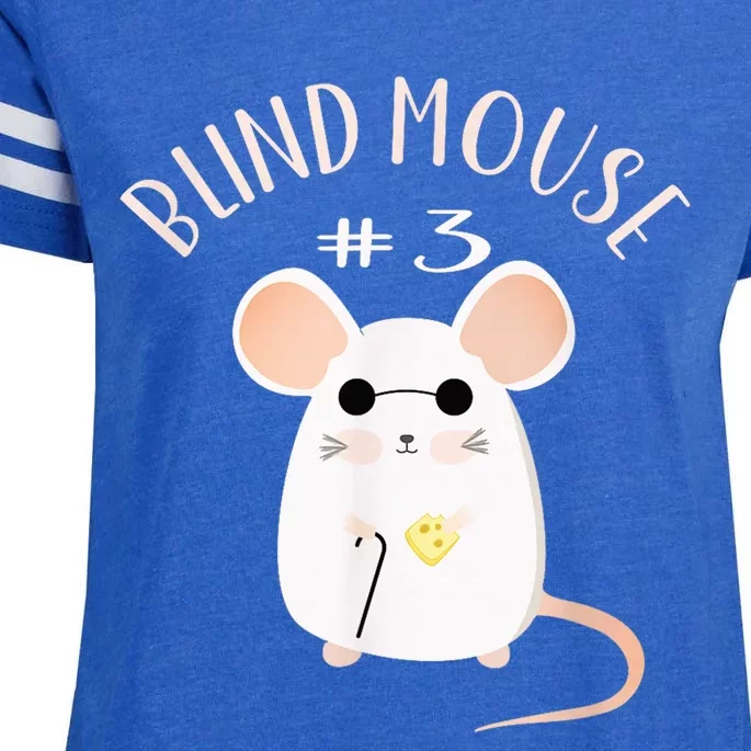 Three Blind Mice Matching Halloween Group Costume Mouse #3 Enza Ladies Jersey Football T-Shirt