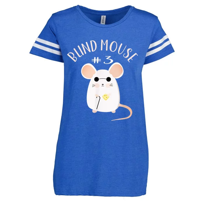 Three Blind Mice Matching Halloween Group Costume Mouse #3 Enza Ladies Jersey Football T-Shirt