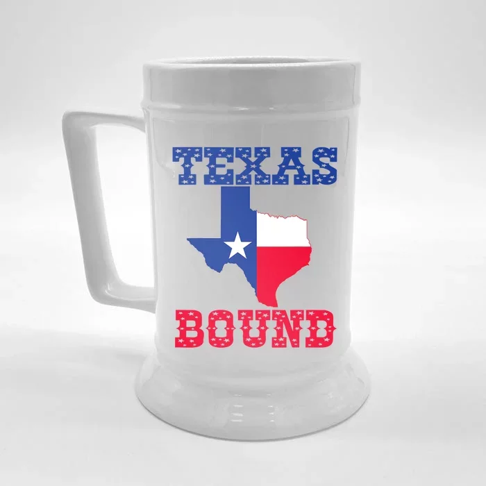 Texas Bound Moving To Texas Texas Bound With Texas Map Front & Back Beer Stein