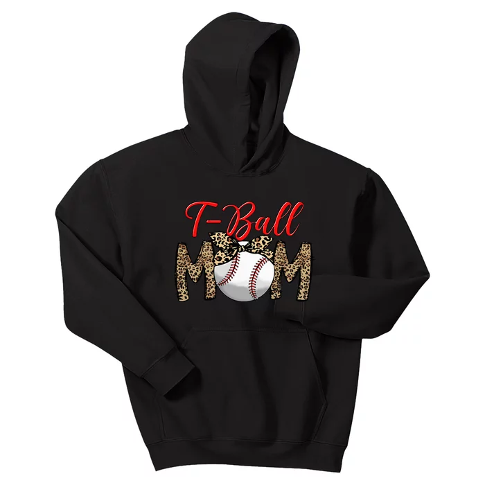 T Ball Mom Leopard MotherS Day Mama Ball Kids Hoodie